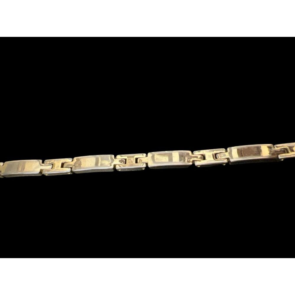 Very Shiny Vintage Gold Chain Bracelet Size 7